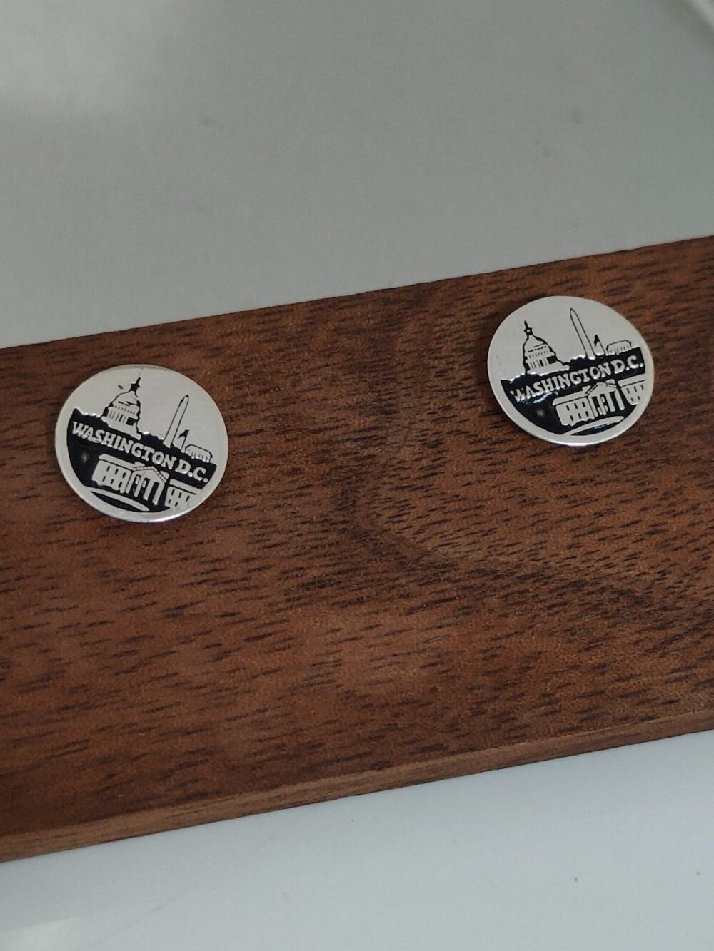 Washington D.C. Travel Vacation Stud Earring Round Earring S925 Sterling Silver